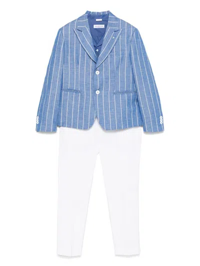 Colorichiari Kids' Striped Suit (set Of Three) In Blue