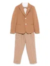 Colorichiari Striped Suit (set Of Three) In Brown