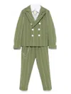 Colorichiari Striped Suit (set Of Three) In Green