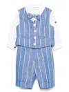 Colorichiari Striped Trouser Set In White
