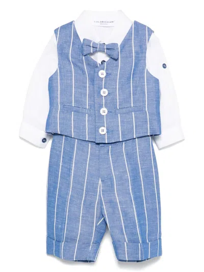 Colorichiari Babies' Striped Trouser Set In White