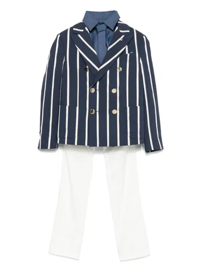 Colorichiari Striped Trousers Set In Blue