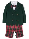 Colorichiari Tartan-pattern Trousers Set In Green
