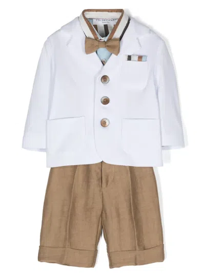 Colorichiari Babies' Three-piece Shorts Set In White