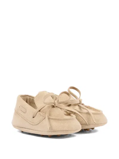 Colorichiari Babies' Tie-detail Moccasins In Neutral