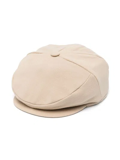 Colorichiari Babies' Twill Baker Boy Hat In Neutrals