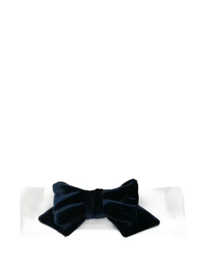 Colorichiari Babies' Velvet-bow Mesh Headband In White