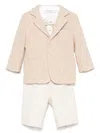 Colorichiari Waffle-knit Shorts Set In Neutrals