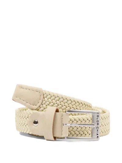 Colorichiari Kids' Woven Square-buckle Belt In Brown