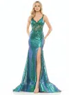 Colors 2848  Long Spaghetti Strap Prom Dress Green In Green