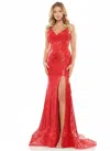 Colors 2848  Long Spaghetti Strap Prom Dress Red In Red