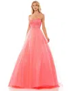 Colors 2939  Prom Long Strapless Dress In Pink