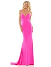 Colors 2974  Long Spaghetti Strap Prom Dress In Pink