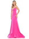 Colors 3276 Long Strapless Formal Fitted Prom Dress In Pink