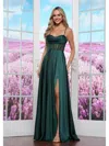 Colors 3431 Long Formal Evening Slit Prom Dress In Green