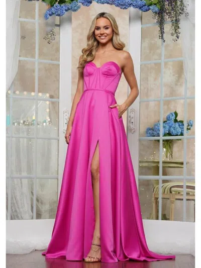 Colors 3434 Formal Evening Long A Line Prom Dress In Pink