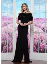 Colors 3445 Ruffle Formal Long Prom Dress In Black