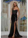 Colors 3512 Formal Long Slit Beaded Prom Dress In Black