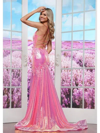 Colors 3540 Formal 3d Flower Mermaid Long Prom Dress In Multi