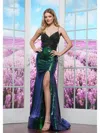 Colors 3571 Formal Beaded Long Slit Evening Prom Dress In Green
