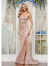 Colors 3614 Fitted Sequin Long Formal Prom Dress In Pink