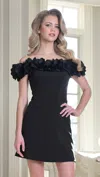 Colors 3679 Short A Line Mini Cocktail Homecoming Dress In Black