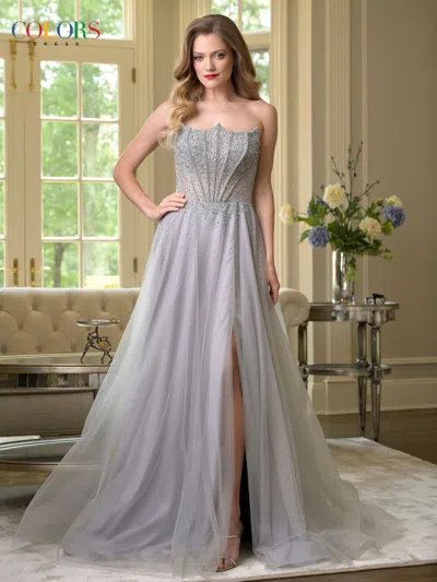 Colors 3879 Long Cape Ball Gown Corset Formal Prom Dress