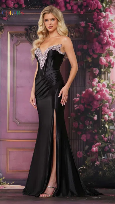 Colors 3883 Corset Beaded Mermaid Prom Long Formal Dress