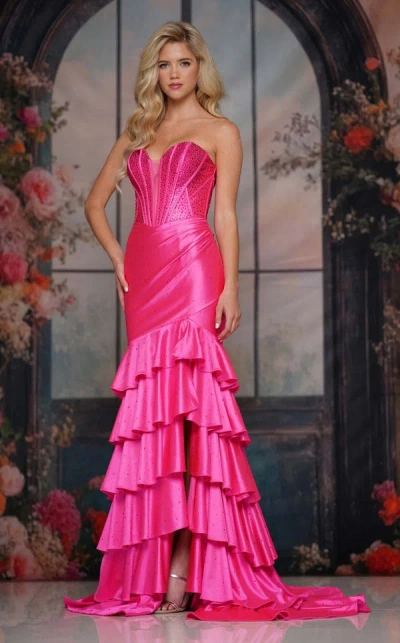 Colors 3925 Mermaid Corset Long Formal Ruffle Prom Dress