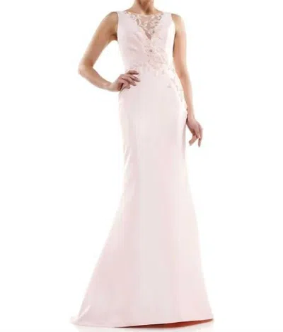 Colors Dress Beaded Bodice Gown In Taupe In Beige