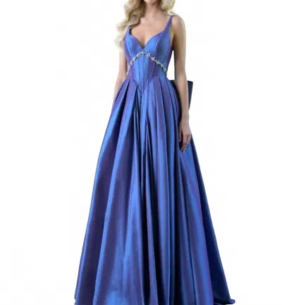 Colors Dress Beaded Illusion Corset Ball Gown In Victorian Lilac In Multi