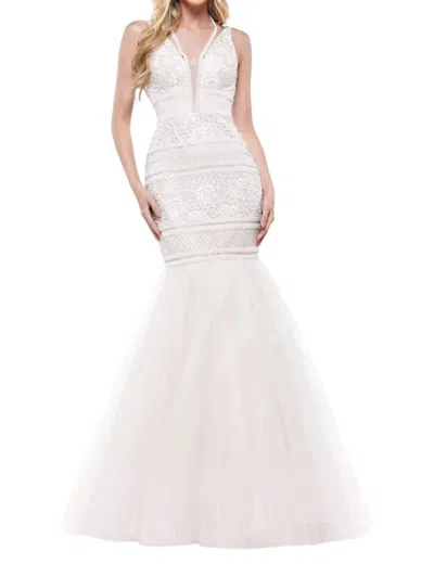 Colors Dress Boho Mermaid Gown In Off White In Multi