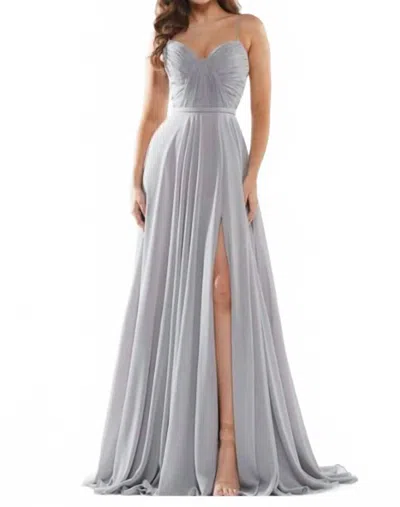 Colors Dress Chiffon Gown In Grey In Gray
