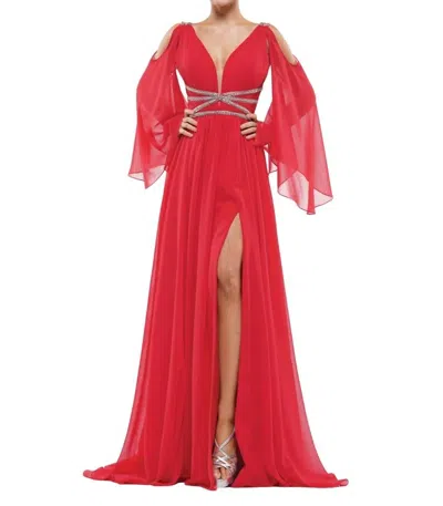 Colors Dress Chiffon Prom Gown In Red