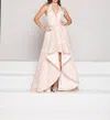 COLORS DRESS EMBROIDERED HONEYCOMB MESH DRESS IN BLUSH