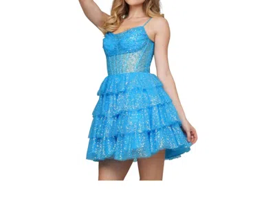 Colors Dress Flare Mini Dress In Blue