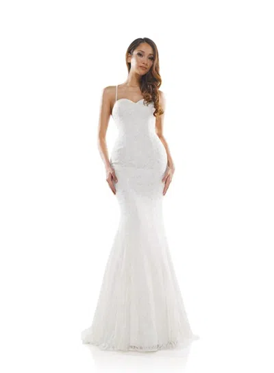 Colors Dress Lace Open Back Gown In White