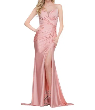 Colors Dress Long Dress In Soft Stretch Spandex In Pink