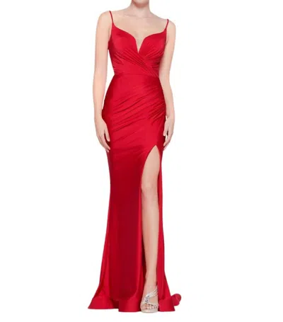 Colors Dress Long Dress In Soft Stretch Spandex In Red