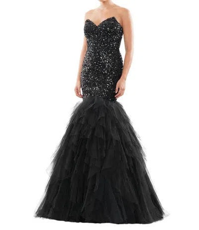 Colors Dress Long Strapless Formal Mermaid Prom Dress In Black