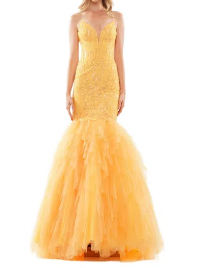 Colors Dress Mermaid-style Evening Dress In Honey Comb In Multi