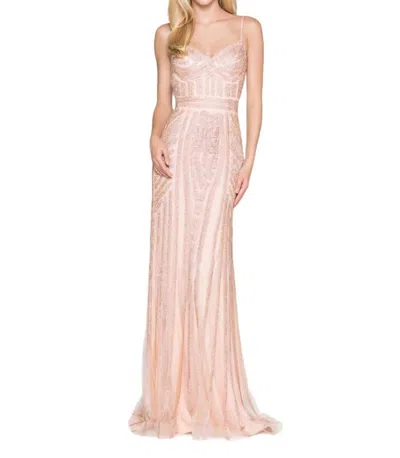 Colors Dress Rhinestone Prom Dress In Blush In Gold