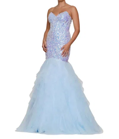 Colors Dress Sequin Mermaid Prom Dress In Light Blue