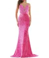 Colors Dress Sequin Mermaid Prom Gown In Hot-pink In Multi