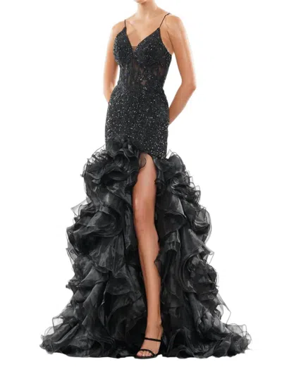 Colors Dress Sequin Organza Dress In Black