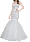 Colors Dress Sequin Strapless Mermaid Dress In 0ff White In Multi