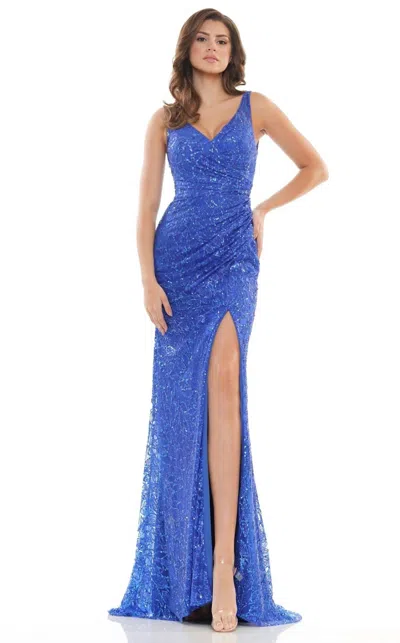 Colors Dress Sparkling Siren Gown In Royal In Blue