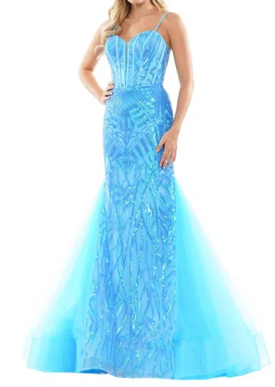 Colors Dress Sweetheart Neckline Prom Dress In Turq In Multi