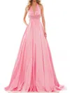 Colors Dress Taffeta Halter Neck Ball Gown In Hot Pink