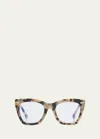 Colors In Optics Cxb130 Oat Blue Blocking Acetate Rectangle Glasses In Oatmeal